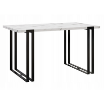 Spisebord bord med indsatsplade 160-260x90 cm svart/marmor bianco HORTEN