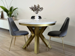 Rundt spisebord marmor / guld NARVIC