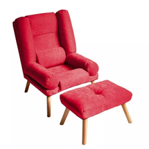 Rød Lila vingestol med fodskammel