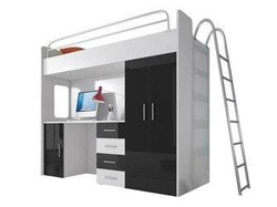 Køjesenge med stige hvid / sort Eden 4