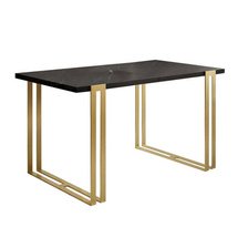 Rektangulært udtrækbart bord 140-240x80 marmoreffekt/guldben HORTEN