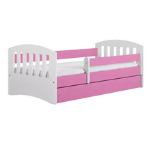 Børneseng med madras og skuffe 80x140 hvid/lyserød  CLASSIC