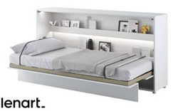 Skabsseng med madras og LED hvid højglans 90x200 Bed Concept BC-06