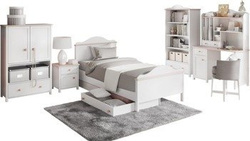 LUNA 2 børnemøbler kommode, skrivebord, seng, natbord, bogreol