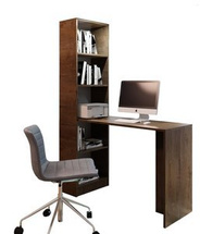 Reol med skrivebord mørk kasse B-1