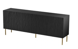 Sort kommode på høje ben 190 cm JUNGLE