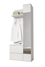Møbler til gangen med opbevaring og spejl hvid 90 cm GREEN