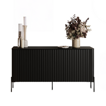 Elegant sort riflet kommode, 150 cm VICTORIA