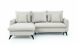 Beige hjørnesofa med sovefunktion venstre MODICA