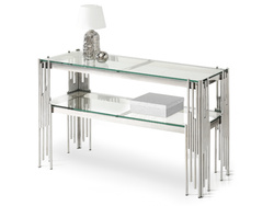 New York-konsol, glas, kromramme BARBADOS