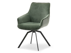 Fløjlsstol med grønne, sorte ben LAOMI