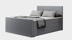 Kontinentalseng med opbevaring grå 140x200 PARIS
