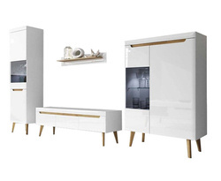 Stue møbler sæt hvid højglans Nordi 2