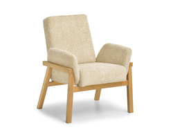 Lænestol med ben af beige eg LAO