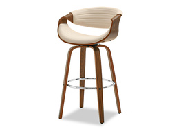 Hocker creme valnød ben BENT