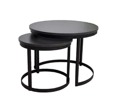Billig rundt sofabord 2in1 sort RABEN 2