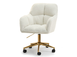 Boucle-lænestol med cremefarvede guldben ISLA