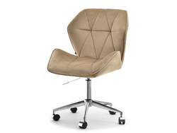 Velour lænestol beige krom ben VELO-MOVE