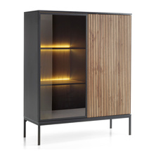 Sort vitrineskab med Led SENTOCCI