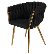 Sort velour stol ROSEMARY GOLD