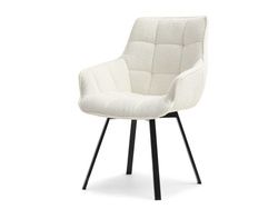 Boucle-stol med cremefarvede sorte ben ARUBA