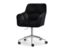 Velourlænestol med sorte kromben ISLA