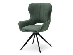 Polstret stol grøn sort metal MARGARET