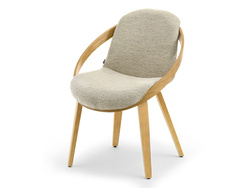 Boucle stol sort sæde egetræsben LAGOS