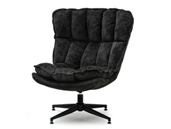 Sort lænestol med sorte ben JASPER