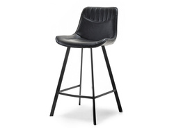 Hocker sort økologisk læder sort ben AZRA