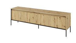 Bred tv-bænk 193 cm, høje ben, LED-belysning TREND