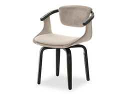 Velourstol beige sorte ben MARC