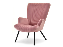 Lænestol i puddervelour med sorte ben LANZA