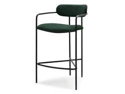 Grøn velour hocker med sorte ben VIDAL