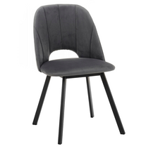 Velour spisestuestol mørkegrå FLOREN II