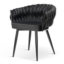 Sort velour stol ROSALY