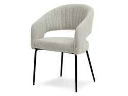 Boucle-stol beige med sorte ben KALI