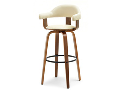 Hocker beige valnøddesæde sorte ben HOKER