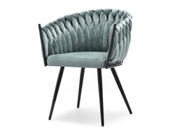 Velourstol blå sorte ben ROSA