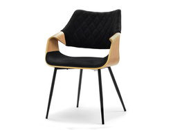 Velourstol sorte ben sort/eg RENZO