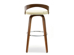 Walnut hocker/chrome legs valnød/beige Walnut HOCKER