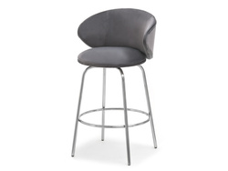 Grafit velour hocker krom ben JESSIE