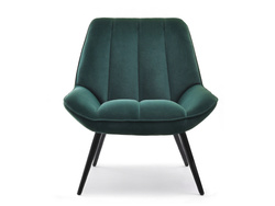 Velourlænestol med grønne, sorte ben ZOTI