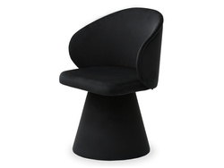 Polstret sort spisebordsstol, velourben SOLEA