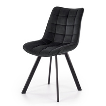 Velour spisestuestol sort K332