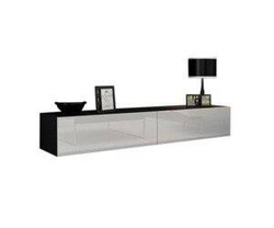 Hængende tv-bænk Vigo 180 cm sort/hvid