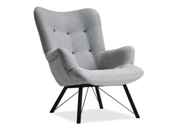 Grå lænestol med sorte ben DALTON