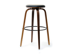 Walnut hocker valnøddesæde forkromede ben Walnut HOCKER