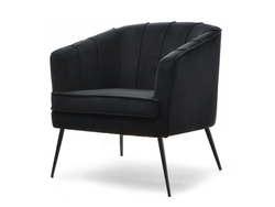 Velourlænestol sort/sorte ben ESTEL