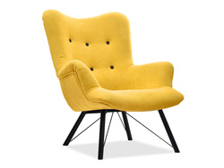 Lænestol med gule, sorte ben DALTON